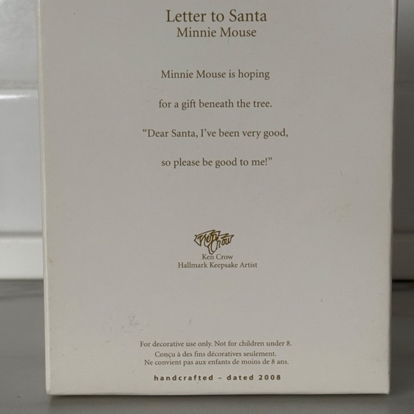 NEW! Disney Minnie Mouse "Letters to Santa" Christmas Ornament Hallmark 2008 - Picture 2 of 8